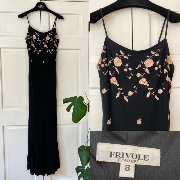 Henri Bendel Frivole Couture Maxi Rosebud Embroidered 90s Y2K‎ Maxi Fairy Grunge - Picture 1 of 12